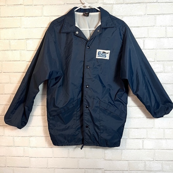 Aristo Jac Vintage Made in USA Navy Blue Bomber Windbreaker Jacket - Picture 1 of 6